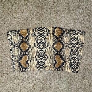Snake Print Strapless Tube Top